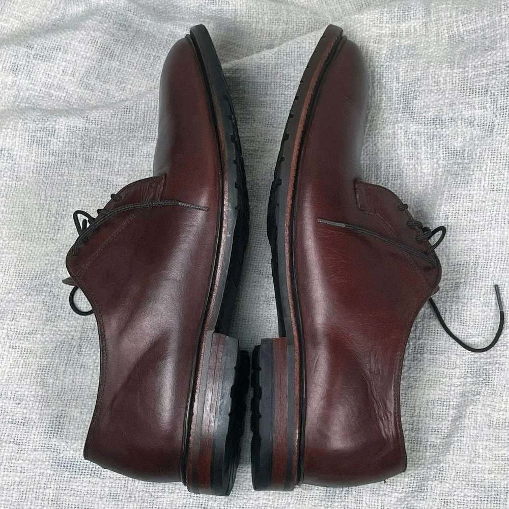 Allen Edmonds Black Hills Men's 12 E Wide Leather Plain-Toe Derby Blucher Shoes